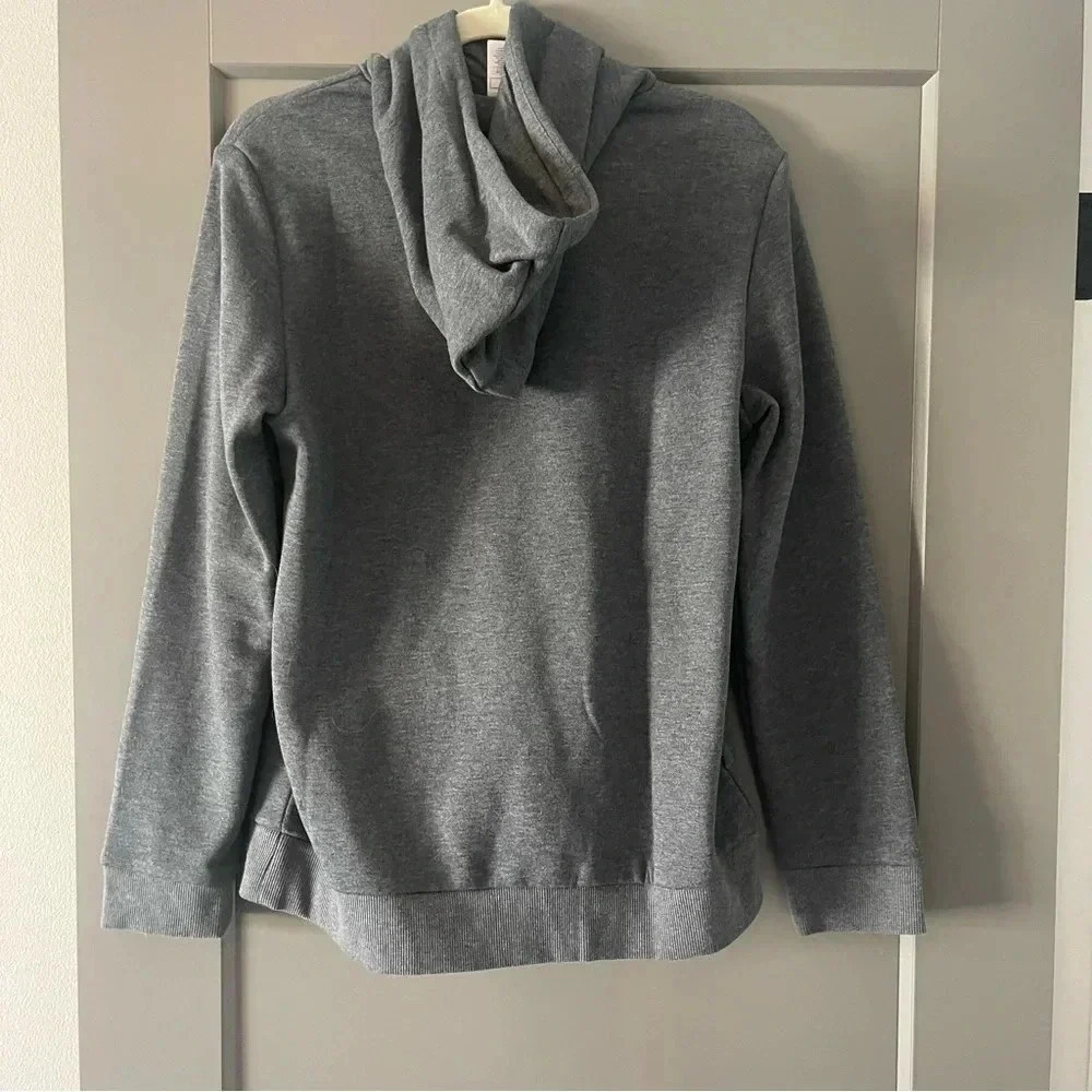 Adidas Essentials Logo Fleece Hoodie Gray/Light Blue Size Large - NWOT - Picture 7 of 10